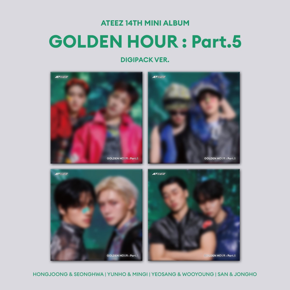 Ateez - Golden Hour : Part.5 14th Mini Album Digipack Unit Ver Set