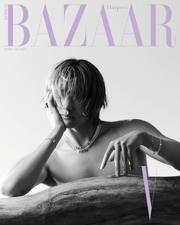 BTS V on Harper Bazaar Korea Cover (Feb 2024 Issue)