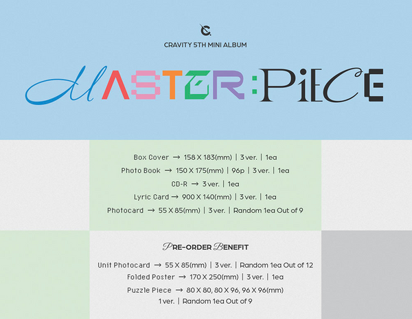 CRAVITY 5th Mini Album - MASTER PIECE – Kpop Omo