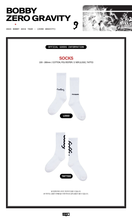 BOBBY -  2024 BOBBY ZERO GRAVITY IN SEOUL OFFICIAL MD SOCKS