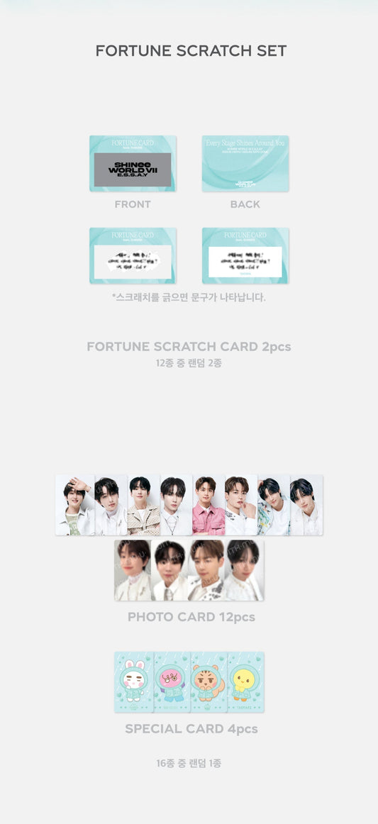 SHINEE - [E.S.S.A.Y] WORLD VII Official MD Fortune Scratch Set (Random)
