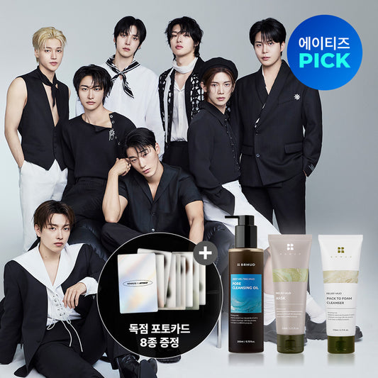 ATEEZ x BRMUD - Ateez Cleanz Mud Care 3 Types + Photocard Set