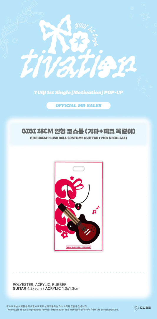 I-DLE YUQI - Motivation Official MD Gigi 18CM Plush Doll Costume (Guitar+Pick Necklace)