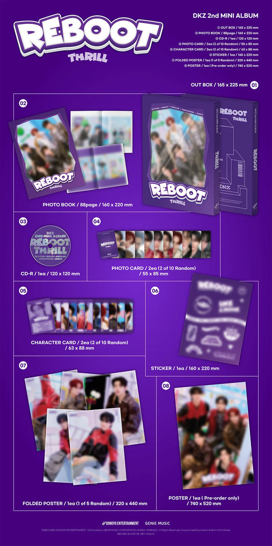 DKZ 2ND MINI ALBUM - REBOOT (WITHMUU LUCKY DRAW RANDOM)