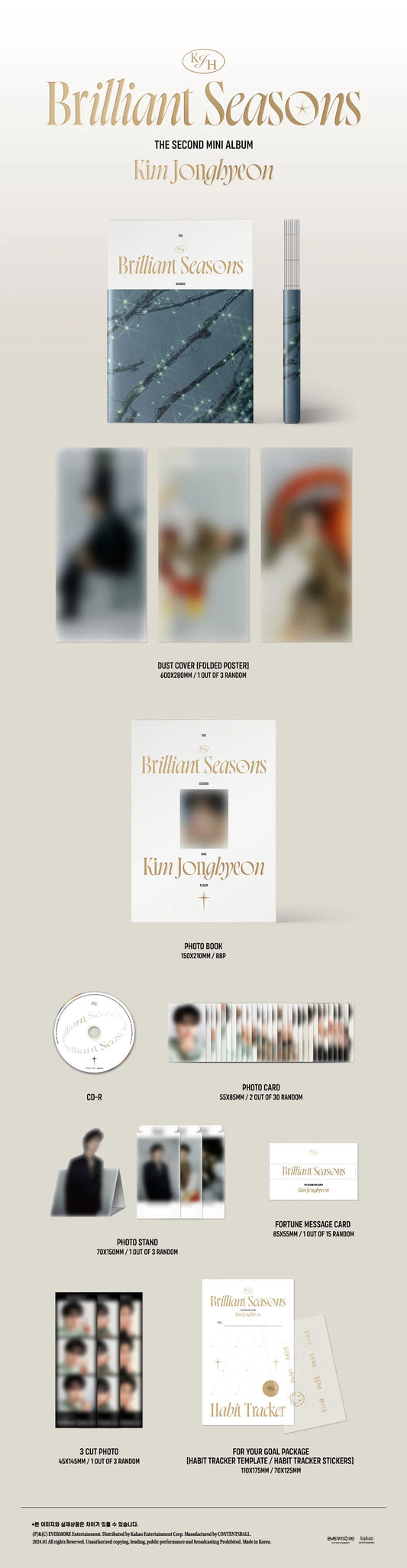 KIM JONGHYEON 2ND MINI ALBUM - BRILLIANT SEASONS