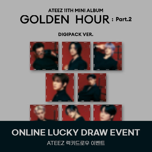 ATEEZ 11TH Mini Album - Golden Hour Part.2 - Digipack Version Mini Record Lucky Draw