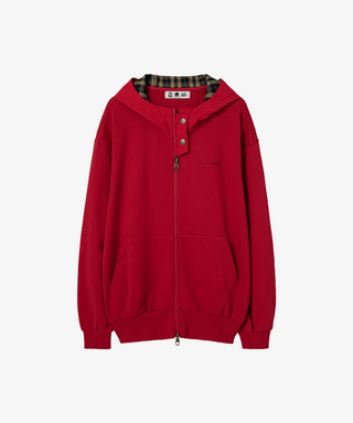 BOYNEXTDOOR - SAND SOUND CAPSULE COLLECTION OFFICIAL MD WOVEN DETAILDED FULL ZIP UP HOODIE RED