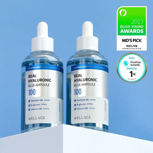 Wellage Real Hyaluronic Blue 100 Ampoule Set