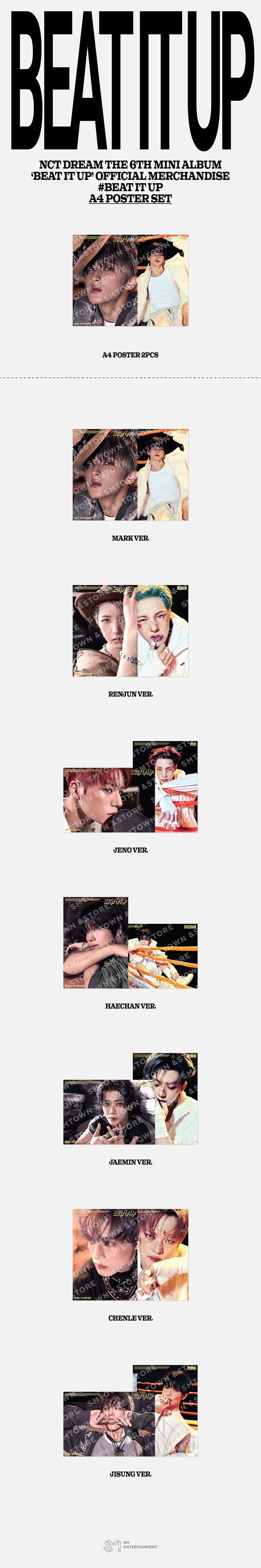 NCT dream - beat it up official md a4 poster set