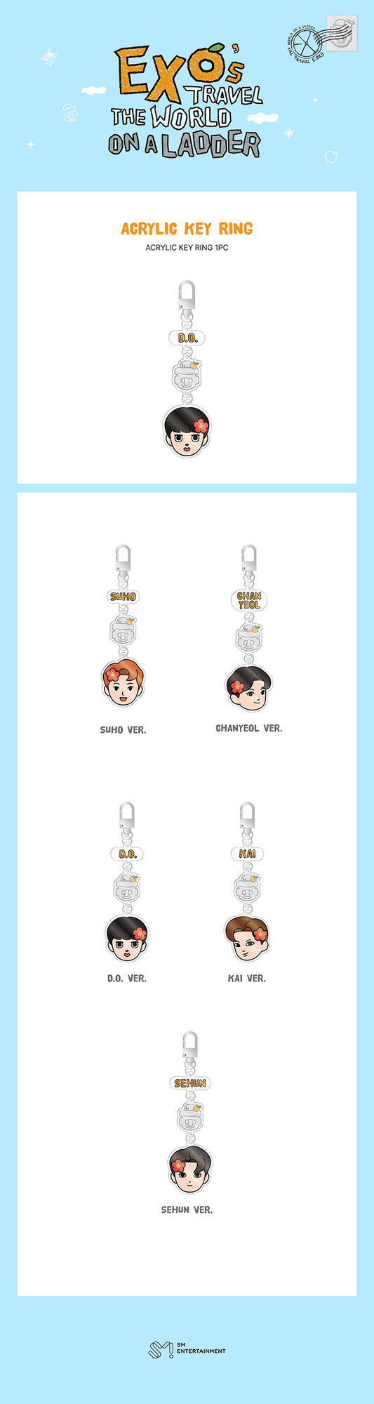 EXO - EXO's travel the world on a ladder official md acrylic key ring