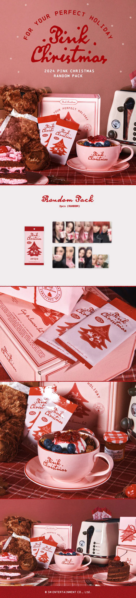 AESPA - 2024 Pink Christmas Photo Card Random Pack