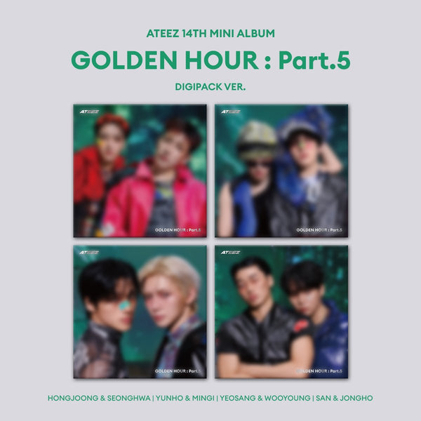 Ateez - Golden Hour : Part.5 14th Mini Album Digipack Unit Ver Set