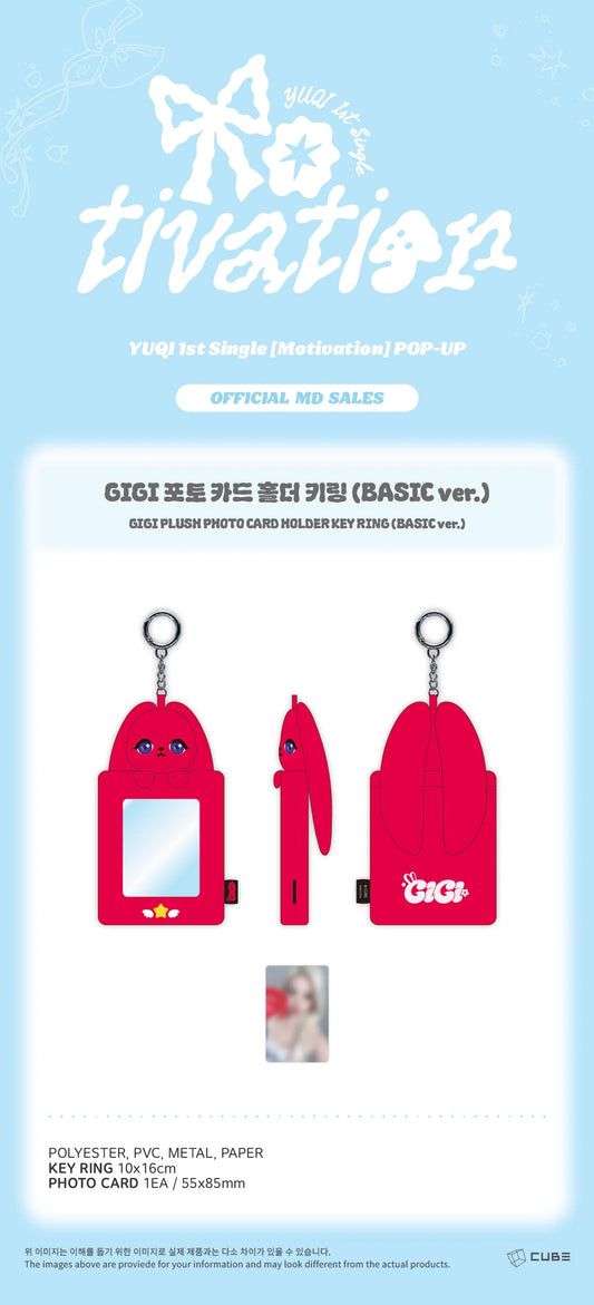 I-DLE YUQI - Motivation Official MD Gigi Plush Photo Card Holder Key Ring (Basic Ver)