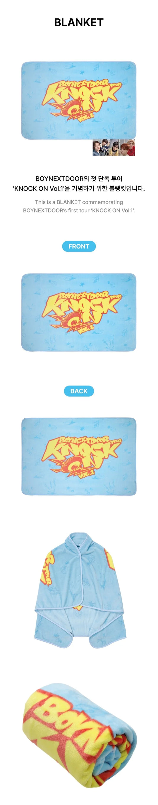 Boynextdoor - Knock On Vol.1 First Tour Official MD Blanket