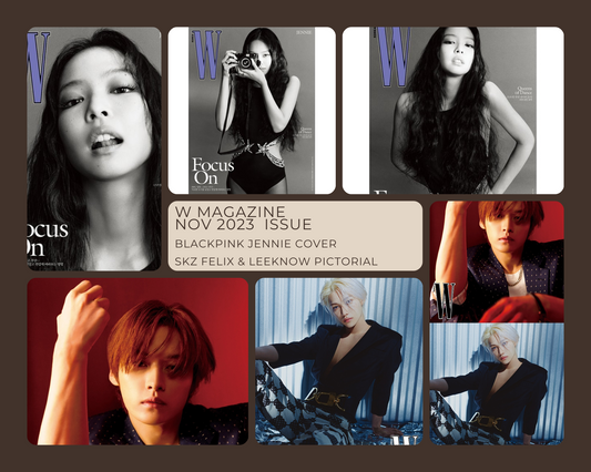 BLACKPINK JENNIE COVER STRAY KIDS FELIX LEEKNOW PICTORAL – W KOREA Ausgabe November 2023