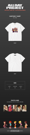 Allday project 1st ep official md cartoon t-shirt set