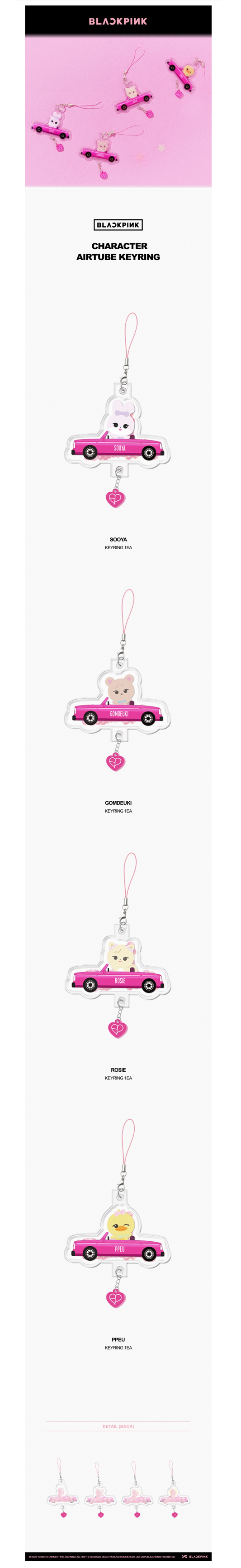 Blackpink - jump pop up official md character airtube keyring