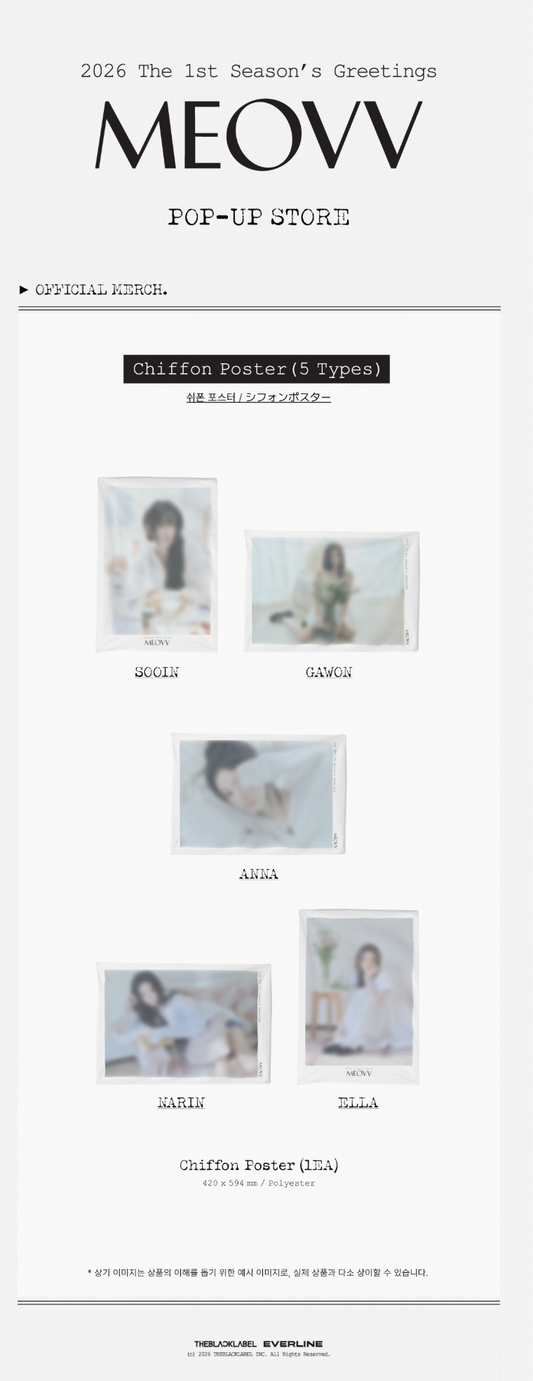 Meovv - meovv the 1st season's greetings pop up official md chiffon poster