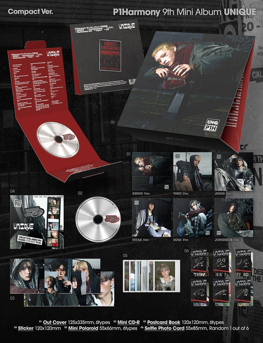 P1harmony 9th Mini Album UNIQUE - Compact Ver random