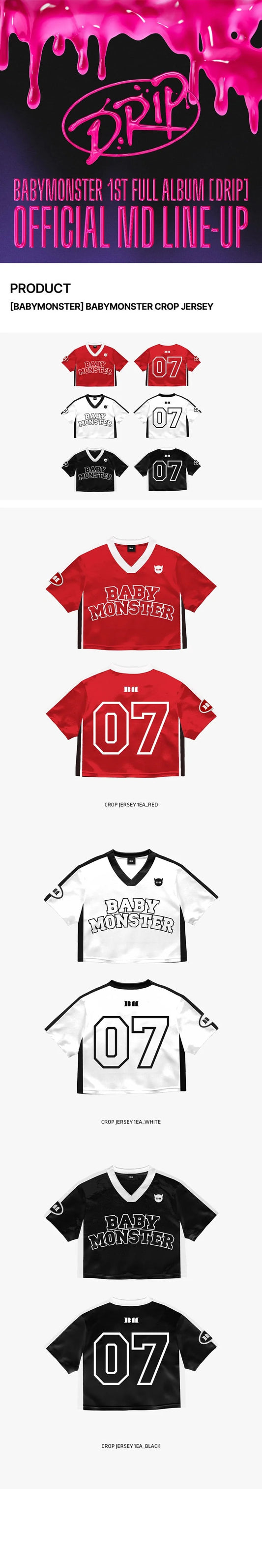 Babymonster - Drip 1st Full Album Official MD Crop Jersey