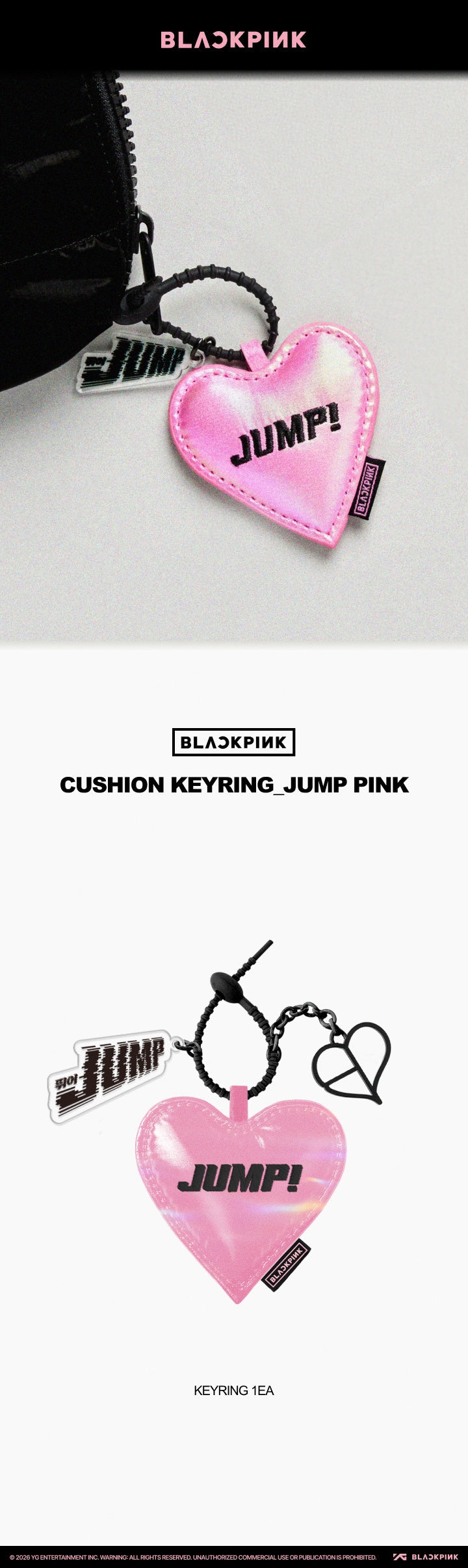 Blackpink - jump pop up official md cushion keyring jump pink