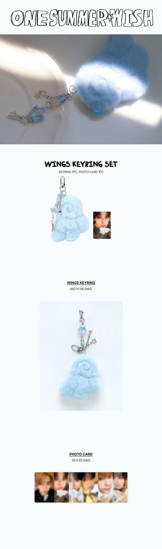 NCT WISH - One Summer Wish the 1st Photo Exhibition Official MD Wings Keyring Set