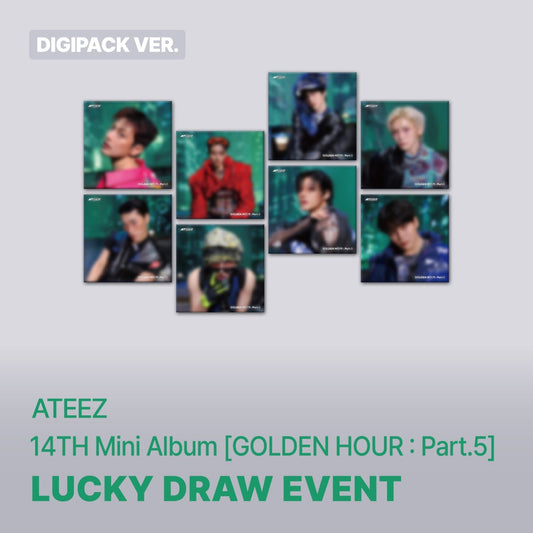 Ateez - Golden Hour : Part.5 14th Mini Album Soundwave Lucky Draw Event Digipack Ver Random