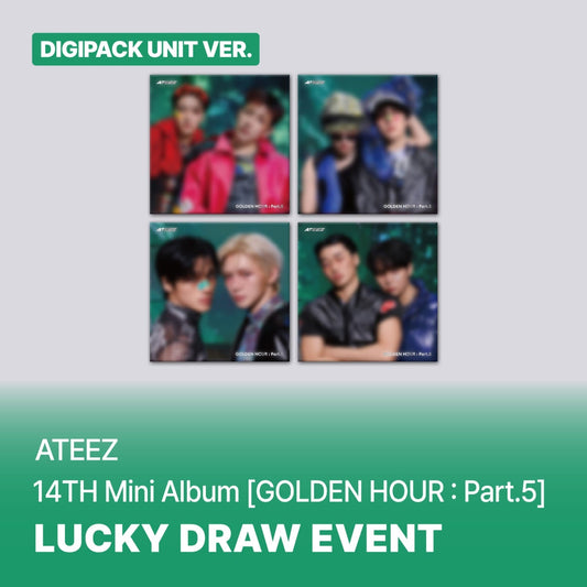 Ateez - Golden Hour : Part.5 14th Mini Album Soundwave Lucky Draw Event Digipack Unit Ver Random