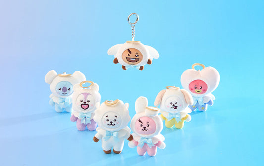 BTS x BT21 - Angel & Villain Angel Plush Keyring