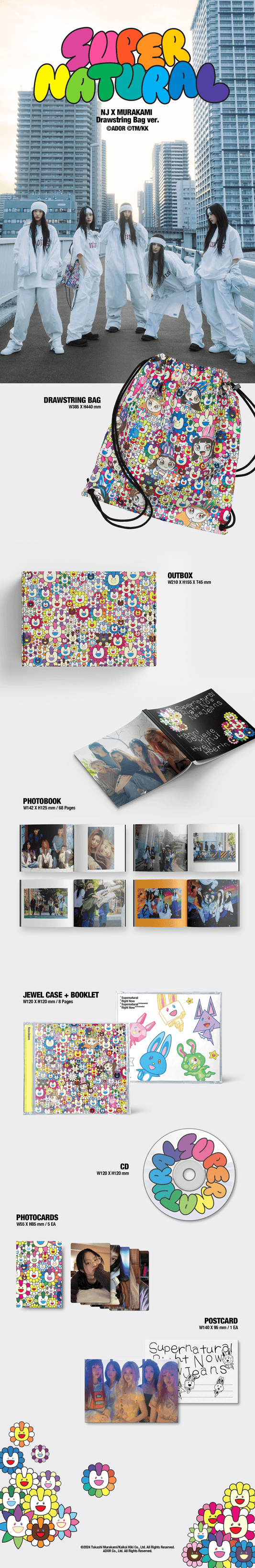 Newjeans - supernatural album nj x murakami drawstring bag ver