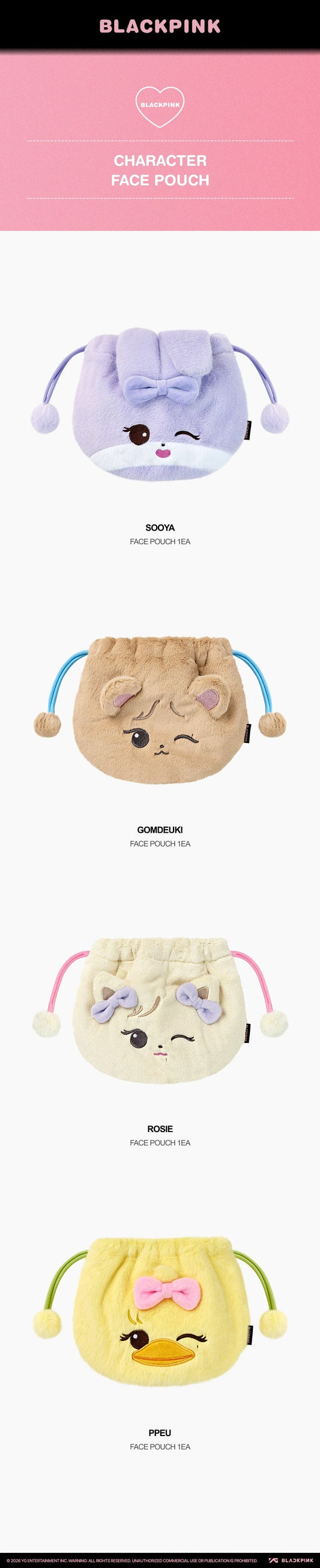 Blackpink - bpcollection official md character face pouch