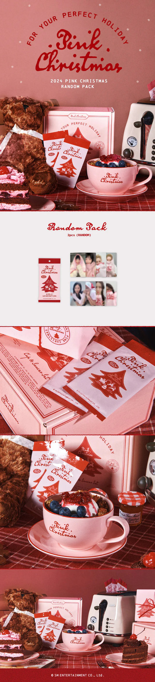 GIRLS' GENERATION - 2024 Pink Christmas Photo Card Random Pack