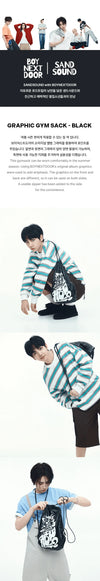 BOYNEXTDOOR - SAND SOUND CAPSULE COLLECTION OFFICIAL MD GRAPHIC GYM SACK BLACK