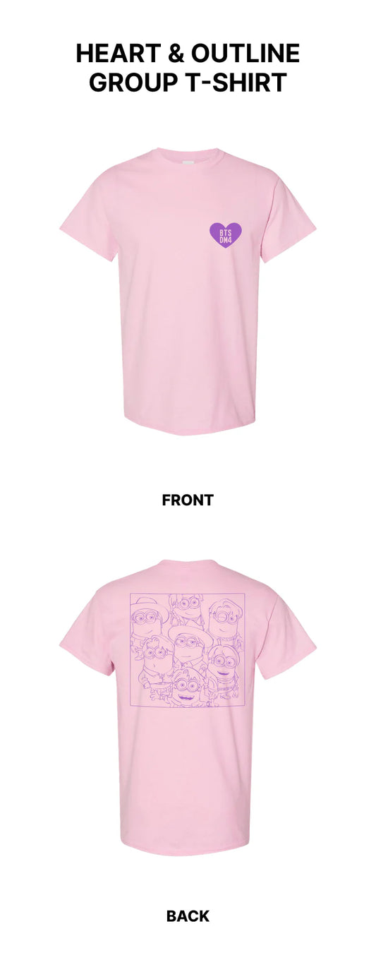 BTS - BTS X DM4 Official MD Heart & Outline Group T-Shirt