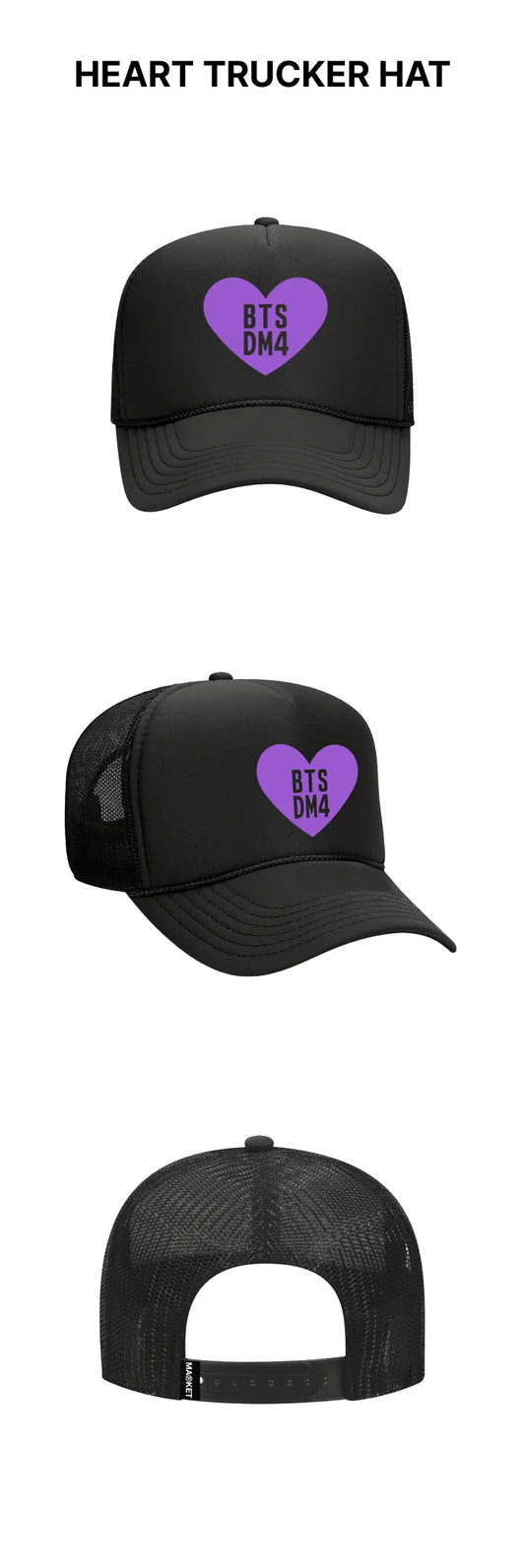 BTS - BTS X DM4 Official MD Heart Trucker Hat