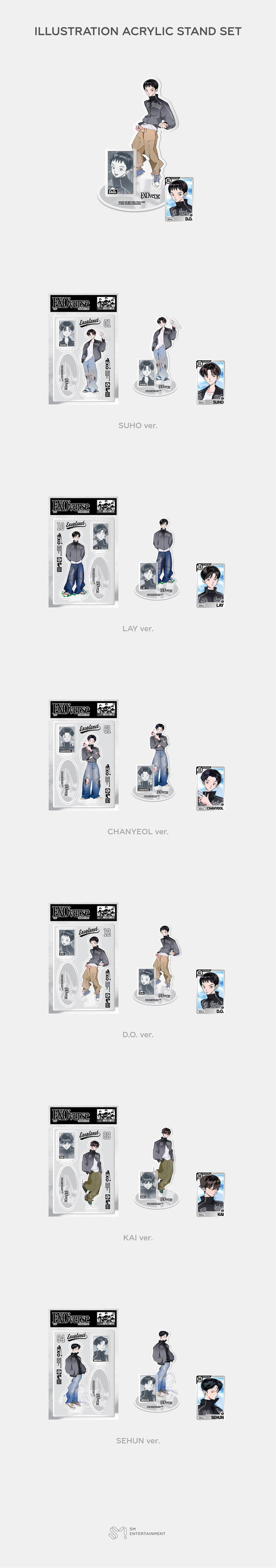 EXO - 'EXO'verse' 2025 EXO fan meeting official md illustration acrylic stand set