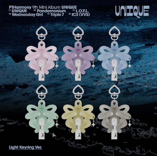 P1harmony 9th Mini Album UNIQUE - Light Keyring Version