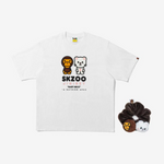 Stray Kids - Bape X Stray Kids Jiniret Baby Milo Tee M (hyunjin) + Scrunchies (black) Set
