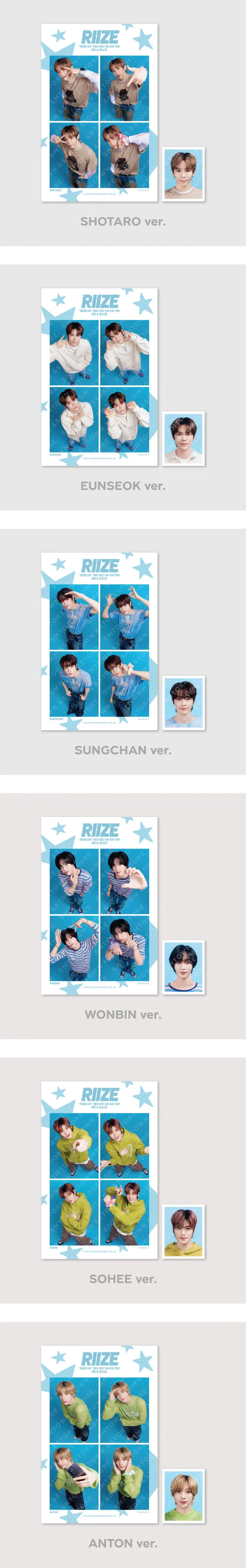 Riize - Riizing Day 2024 Fan Con Finale in Seoul Official MD 4CUT + ID Photo Set