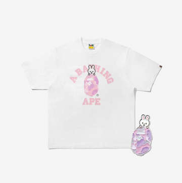 Stray Kids - Bape X Stray Kids Leebit College Tee M (lee Know) + Metal Pins (pink) Set