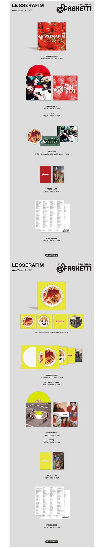 Le sserafim - spaghetti 1st single album vinyl set – Kpop Omo