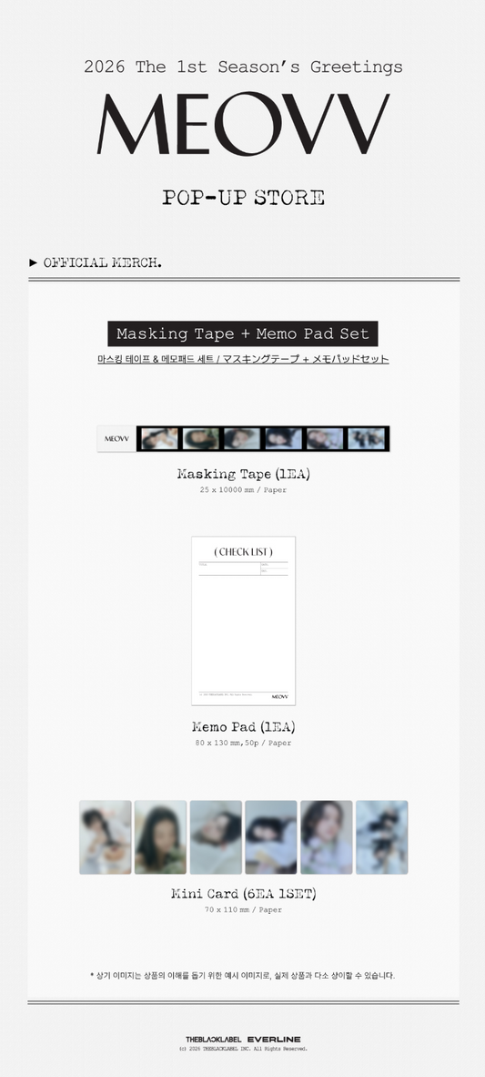 Meovv - meovv the 1st season's greetings pop up official md masking tape + memo pad set