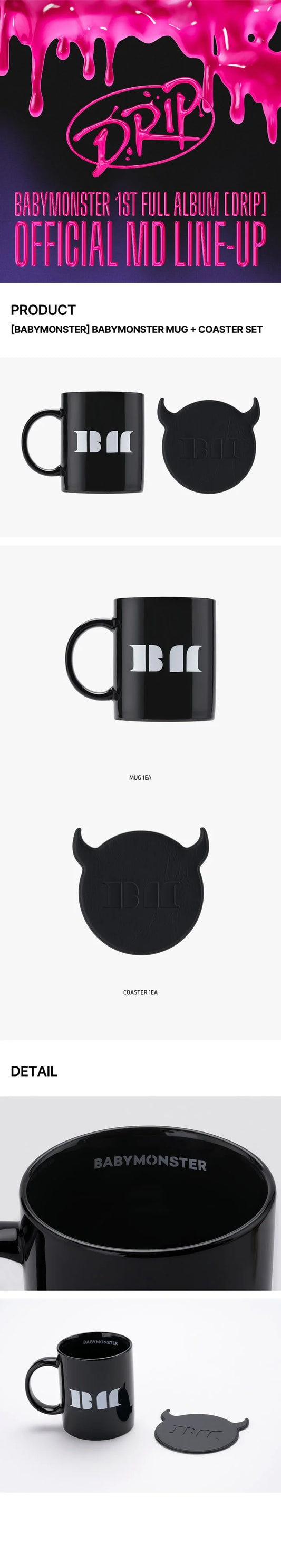 Babymonster - Drip 1st Full Album Official MD Mug + Coaster Set