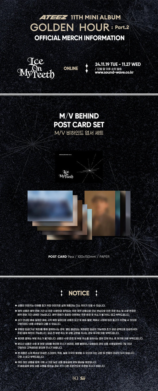 Ateez - Golden Hour : part.2 Pop up Official MD M/V Behind Postcard Set