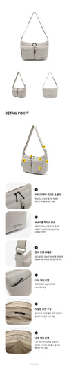 Riize 24FW Heron Collection - Double Pocket Crossbody Bag Beige