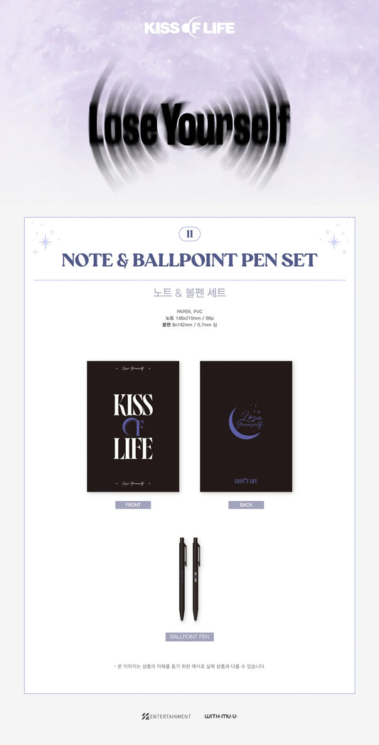 KISS OF LIFE - Love Yourself 3rd Mini Album Pop Up Official MD Note & Ballpoint Pen Set