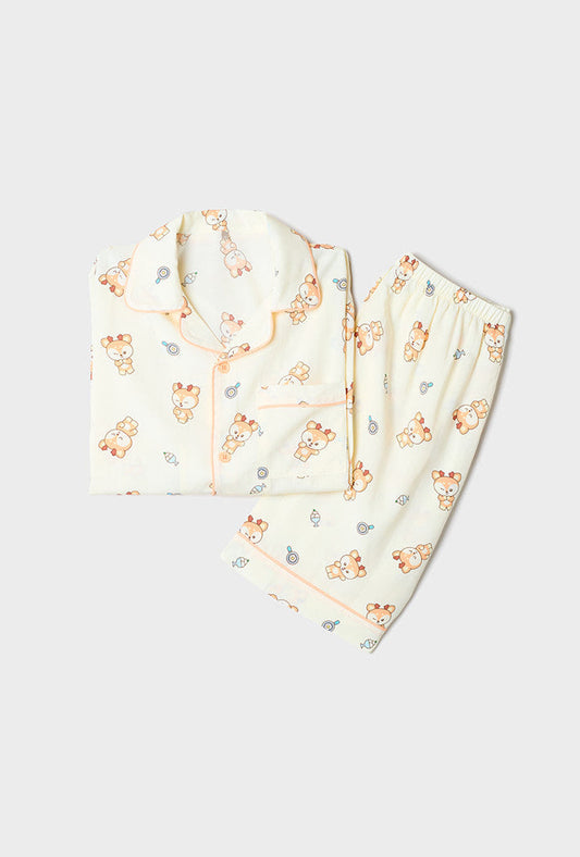 Seventeen - miniteen x spao official md short sleeve pajama light brown