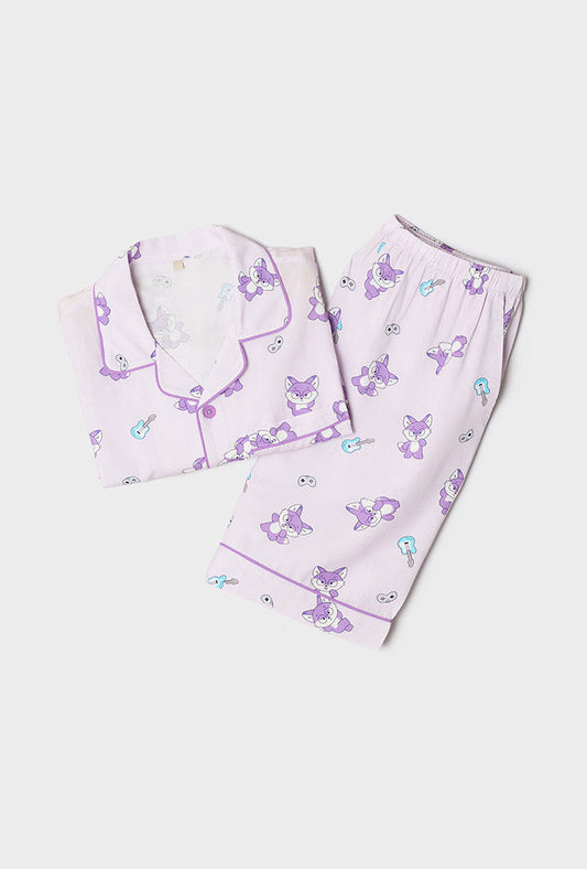 Seventeen - miniteen x spao official md short sleeve pajama purple