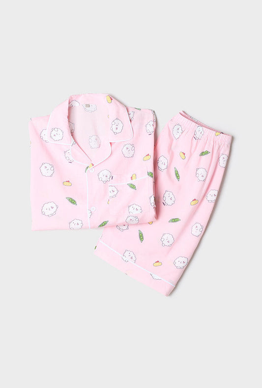 Seventeen - miniteen x spao official md short sleeve pajama white