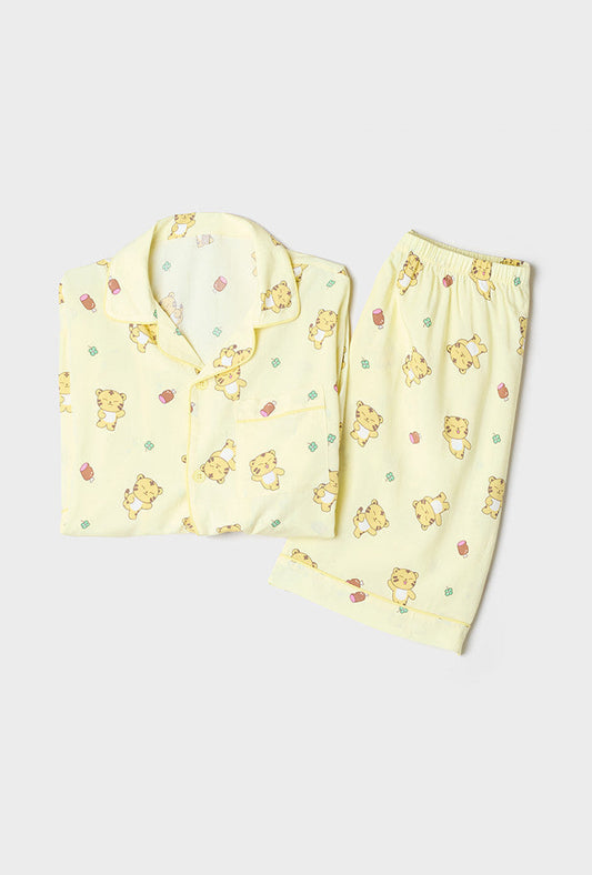 Seventeen - miniteen x spao official md short sleeve pajama yellow